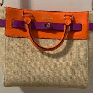 kate ♠️ spade tan woven New York Satchel